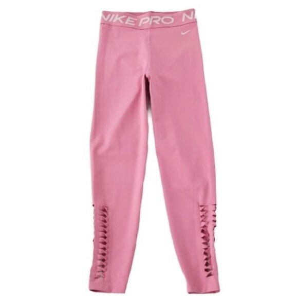 Nike Pro High Waisted 7/8 Cutout Leggings - Picture 1 of 6